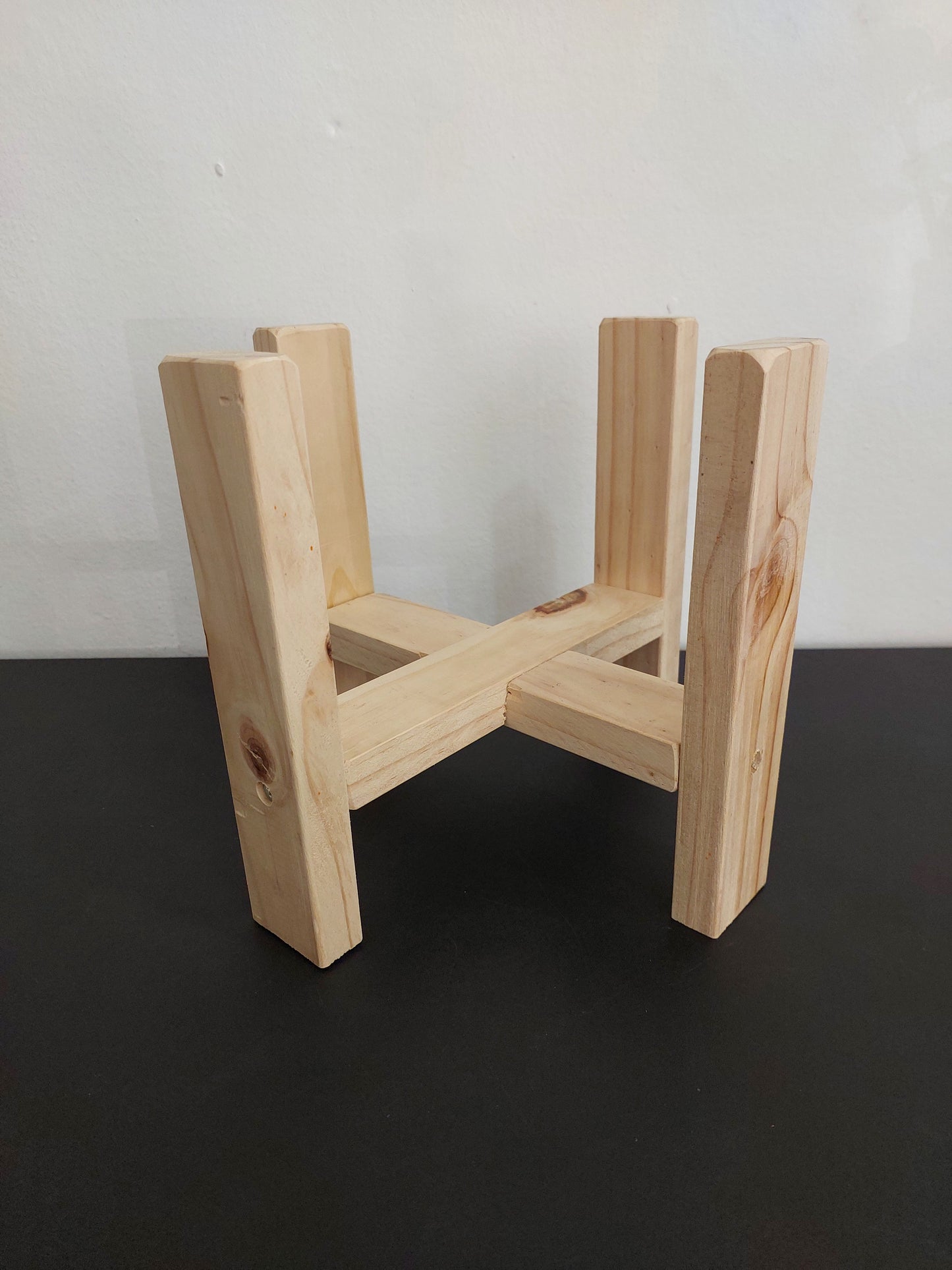 Soporte de Madera talla S - Porta Maceta 20 cm. - Madera Natural