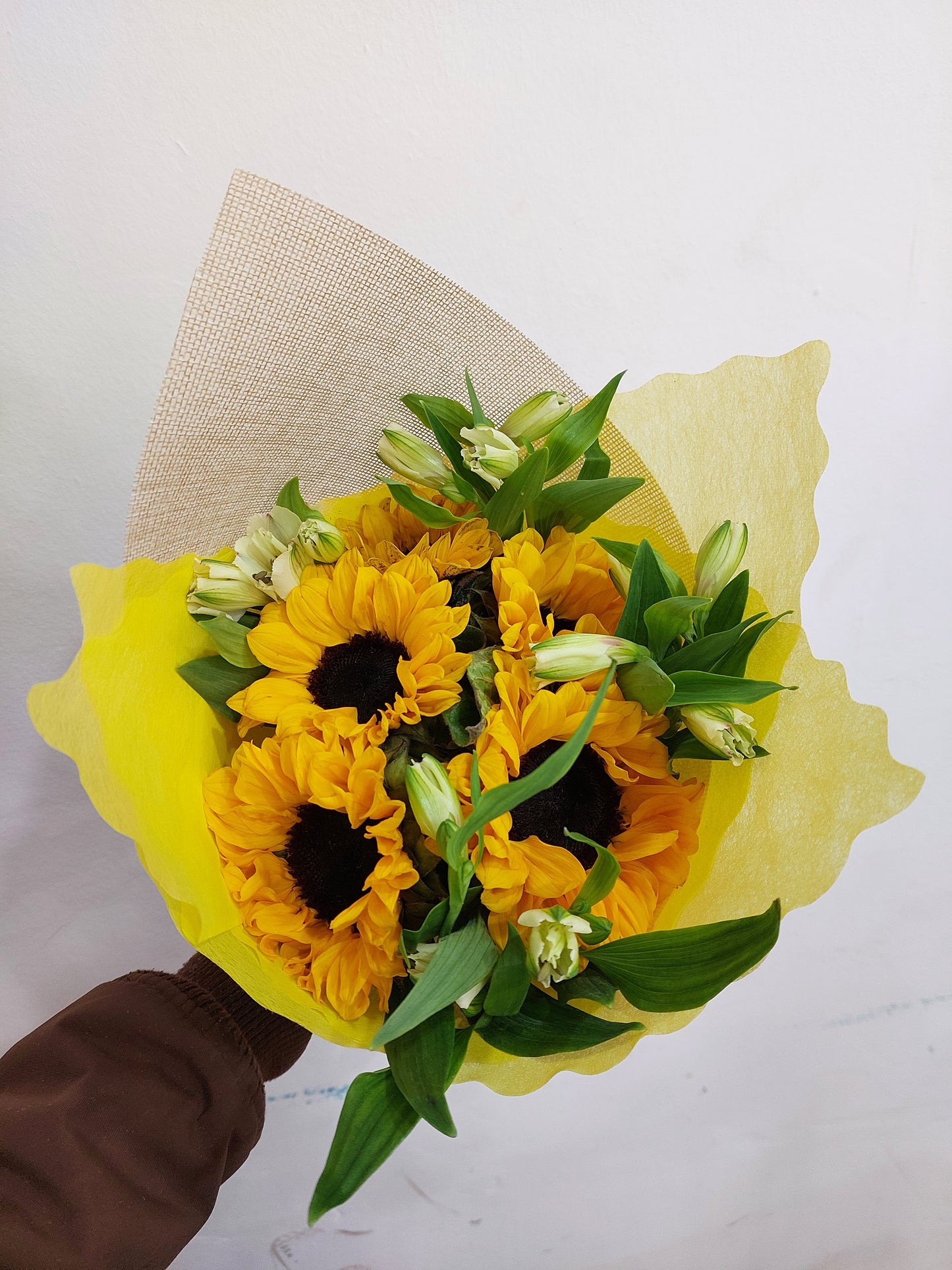 Bouquet 5 Girasoles y 5 Alstroemerias