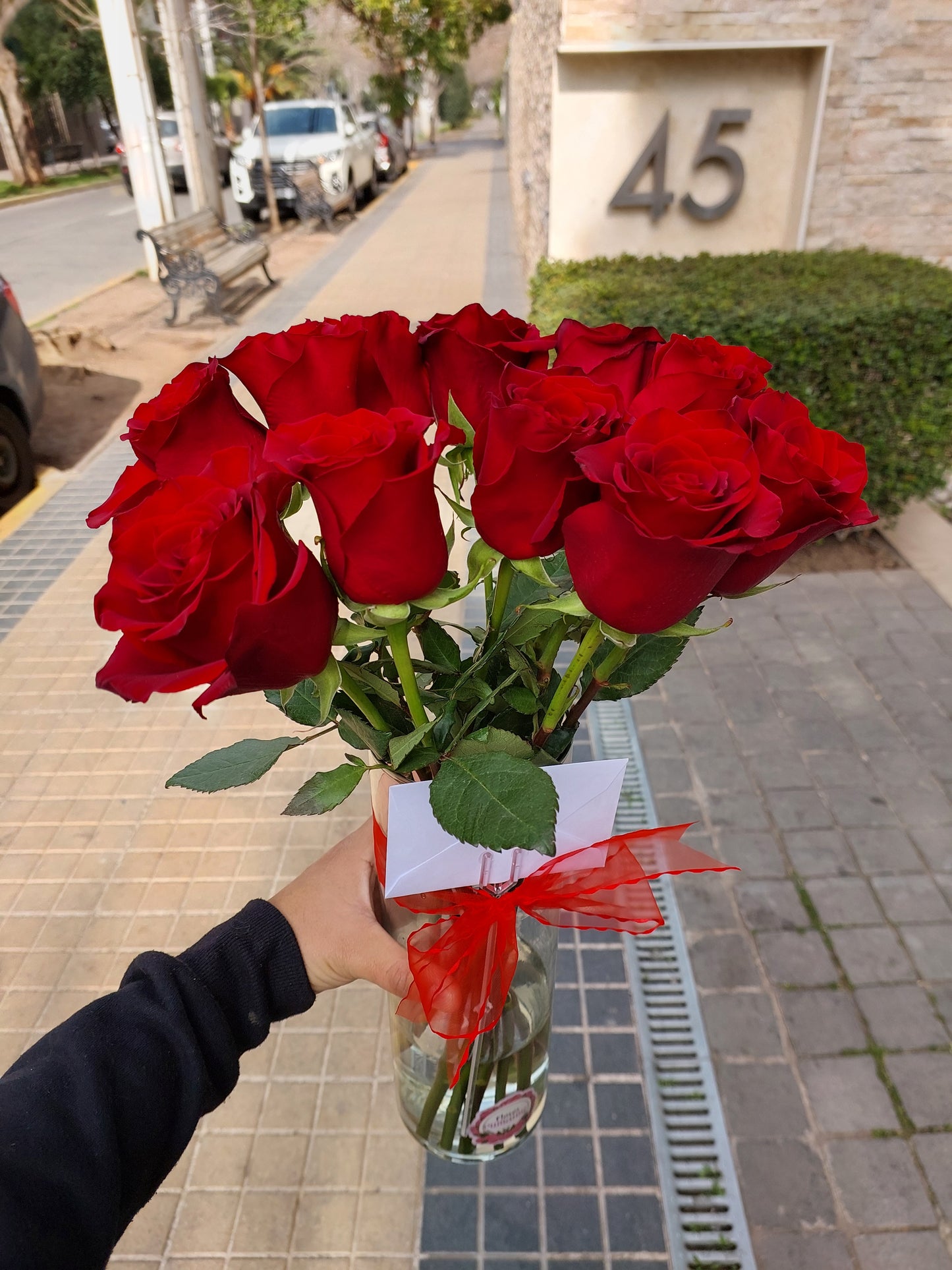 Florero 12 Rosas Ecuatorianas Rojas - Rosas Importadas