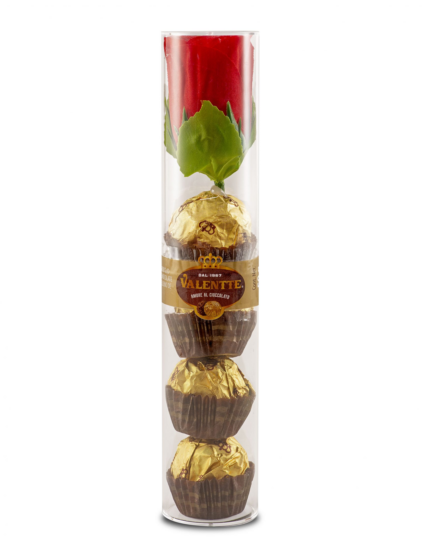 Bombones Valentte con Rosa - Chocolates 4 u. con Flor