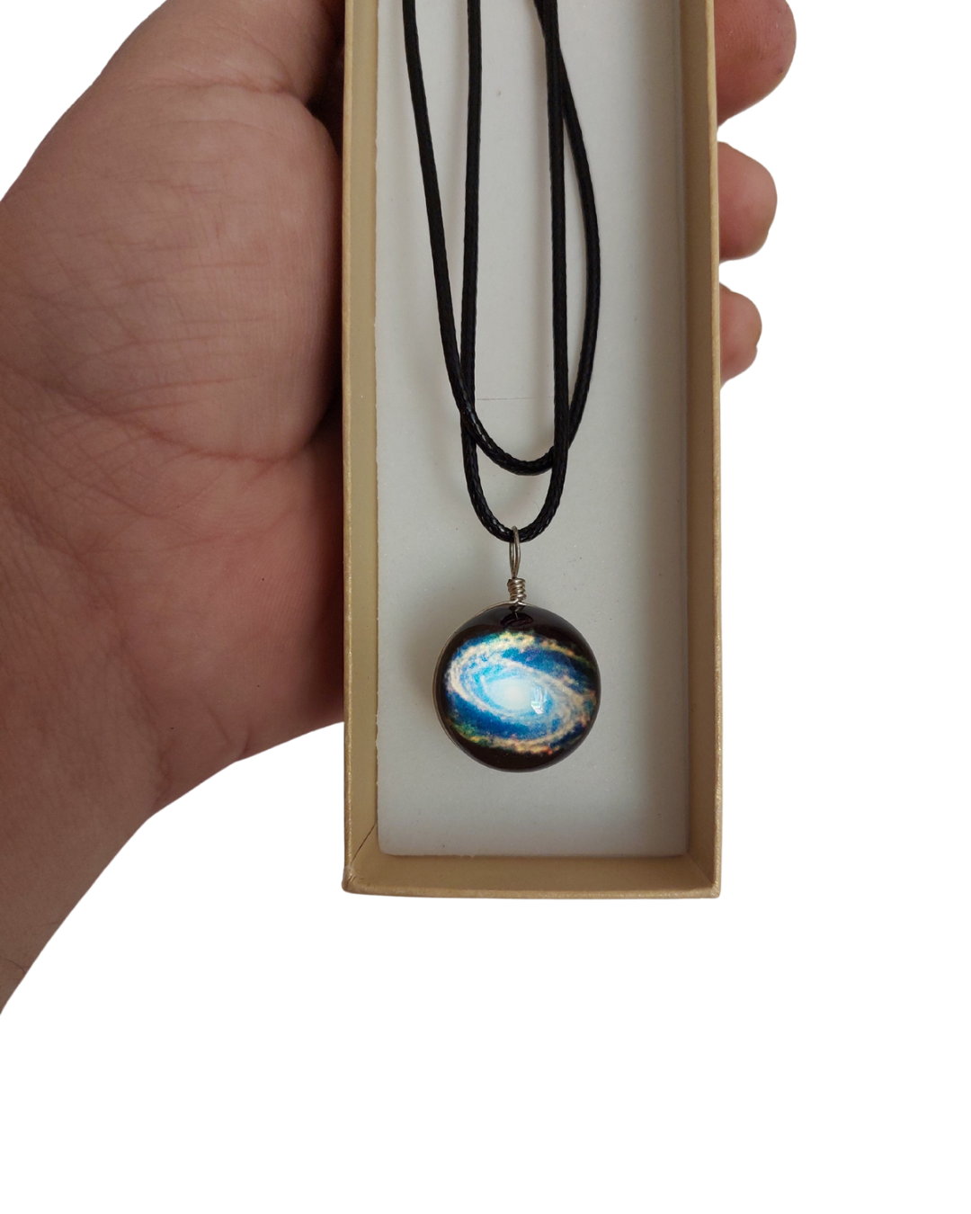Collar de Cristal con Galaxia Espiral - Galaxia de Cristal