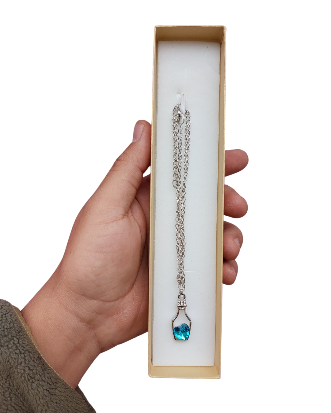 Collar Corazón Dentro de Botella