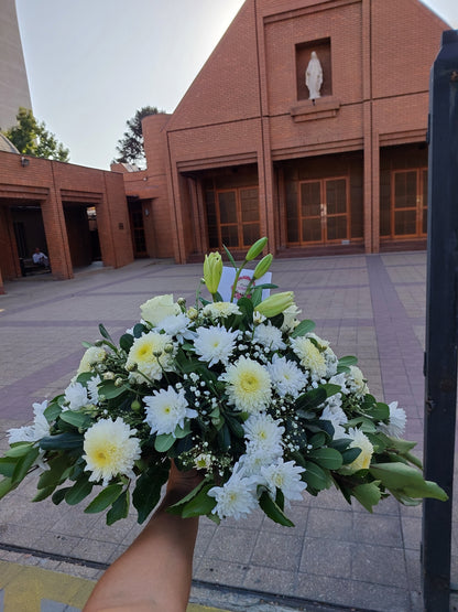 Cojin Funerario Lilium y Lirios - Arreglo Funerario talla M