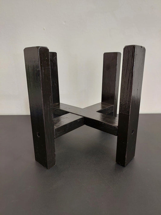 Soporte de Madera talla S - Porta Maceta 20 cm. - Madera Color Negro - Unidad Única