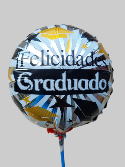 Globo Graduación Metalizado - Felicidades Graduado