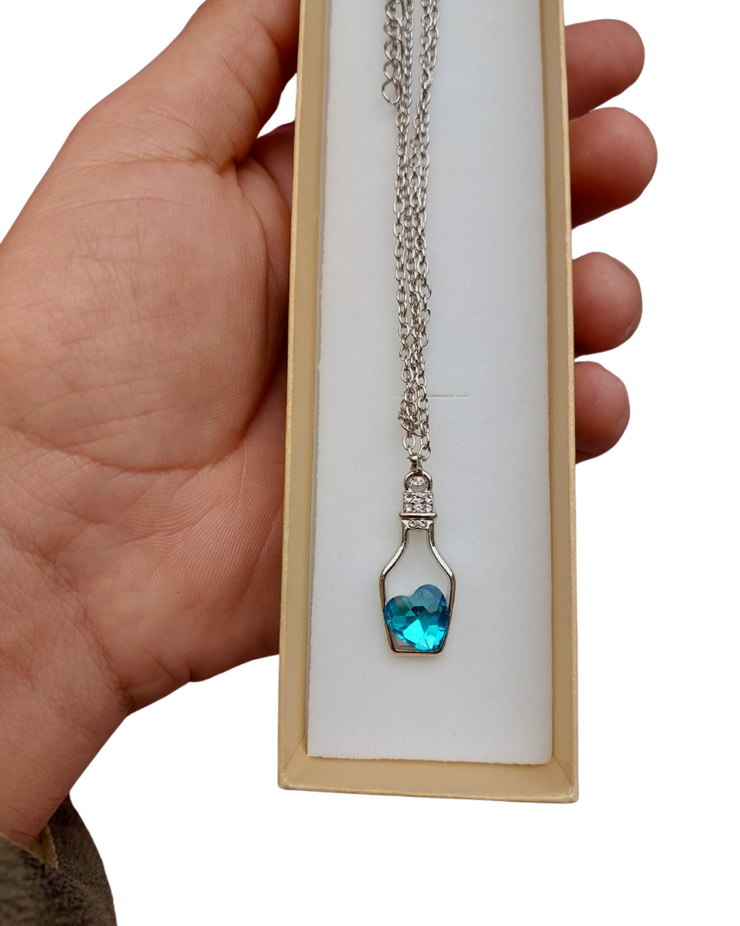 Collar Corazón Dentro de Botella