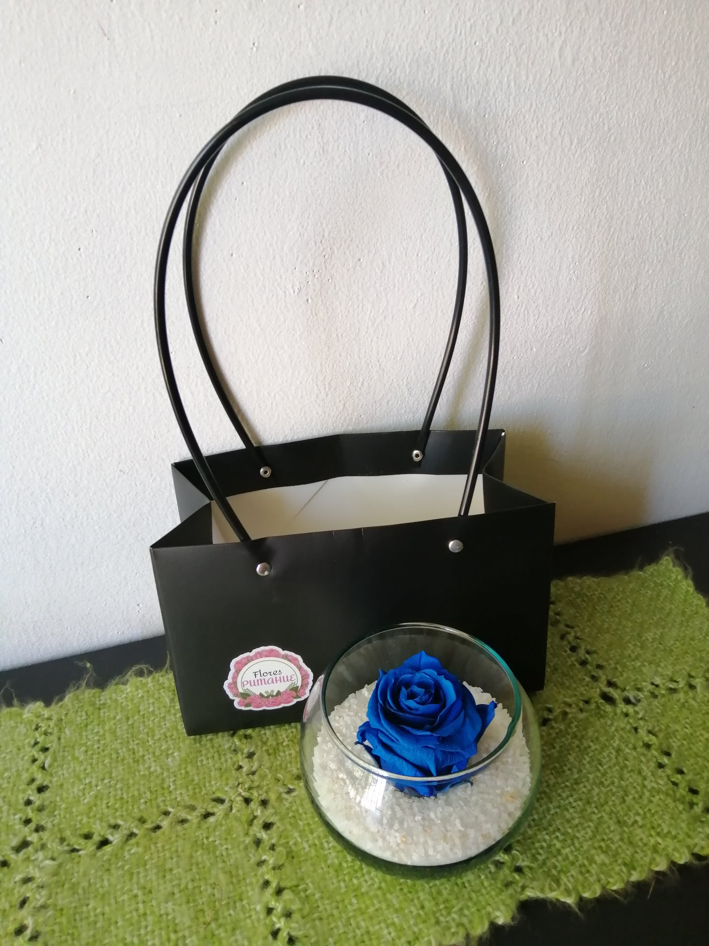 Rosa Ecuatoriana Azul Preservada en Cartera - Rosa Natural Preservada